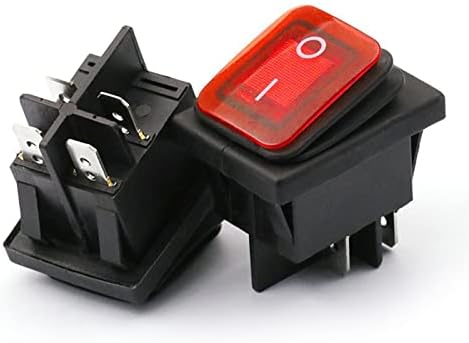 Puryn 5pcs 6pin Rocker Switch 3 Position Lock In-In DSDT 16A / 250V / 20A 125V RL2
