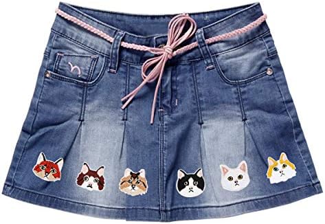 Woohome 20 pcs gato e peixe ferro em manchas variadas gatinhos fofos Mini-gatos costuram em patches decoração