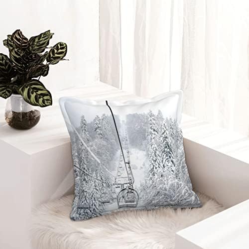 Psvod Winter Winter Old Cable Lift Light Light Luxury Leather Pillow, capa de almofada de sofá, decoração