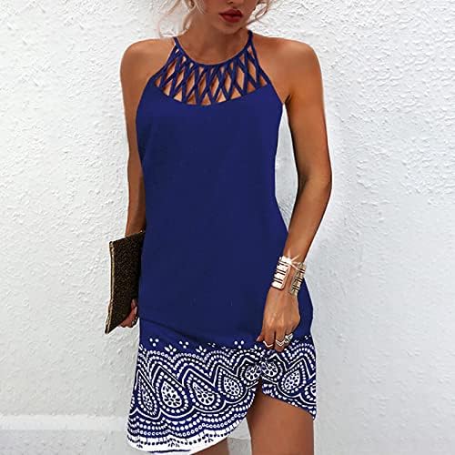 Vestidos de verão para mulheres 2023 DOT casual Print Off ombre-like o-pescoço esbelto vestidos de férias em forma slim