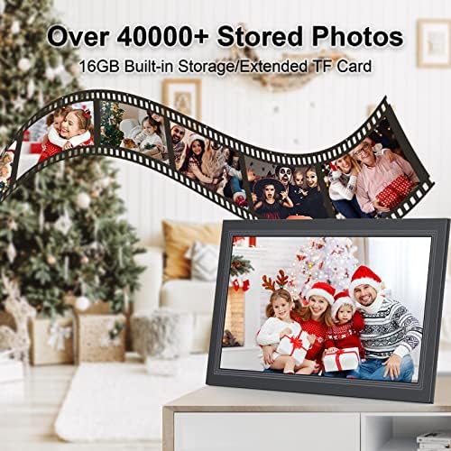 Estrutura de imagem digital de Yunqideer FRAME-15 cm de moldura de foto digital com 1920 * 1080 IPS Touch Screen HD Disply, armazenamento embutido de 32 GB, montagem de parede e quadros digitais Fotos e vídeos via aplicativo gratuito