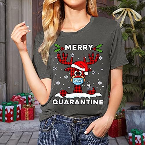 Feliz Natal T camisetas para mulheres árvores de Natal Papai Noel