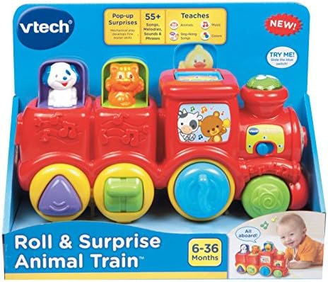 VTech Roll & Surprise Animal Train, vermelho, 6-36 meses