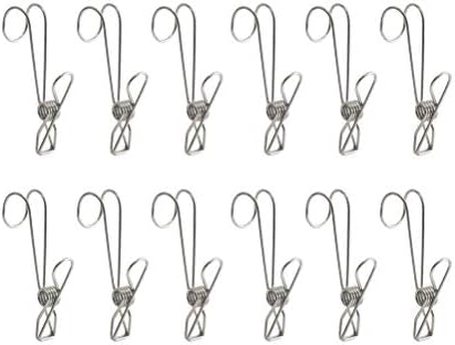 12pcs Aço inoxidável Roupas de secagem clipes de cabide com vários proposições clipes de arame para roupas