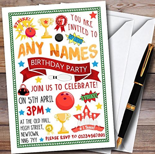 O Cartão Zoo Bowling Ball & Skittles Personalizado Childrens Party Convites