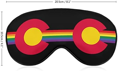 Colorado Rainbow Printed Sleep Eye Mask, cobertura de olho macio com alça ajustável de viagem de viagem noturna