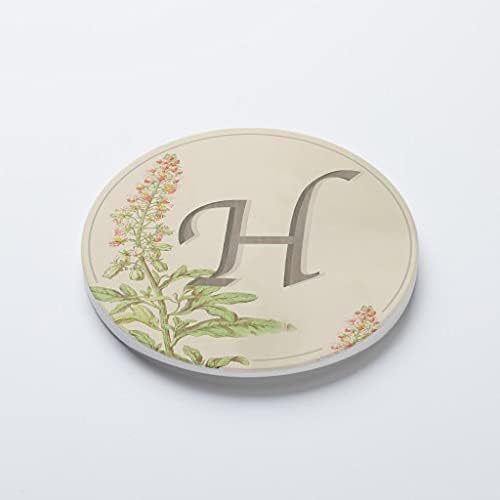 H - Cottage Floral Alphabet Letter Coaster, decoração de casa de joyride, montanha -russa de carros