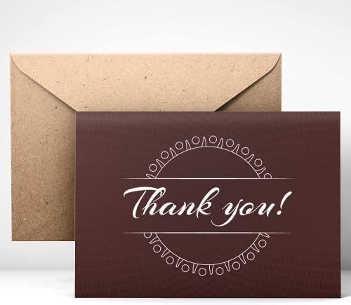Conjunto de cartões de agradecimento do mdmprint, inclui cartões e envelopes em branco com adesivos, 4x6, design clássico preto perfeito para qualquer ocasião, bolsas de presente