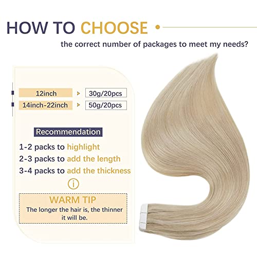 Compre juntos Salvar mais: extensões de cabelo de fita de 14 polegadas e 16 polegadas