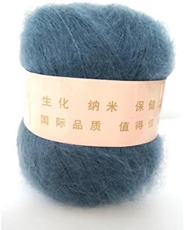 Artilin One Skein Soft & Warm Angola Mohair Cashmere Wool Nicting Yarn 50g, tinta azul