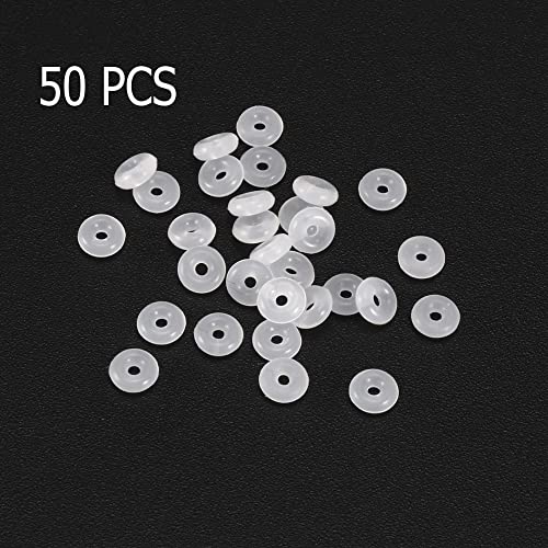 O-rings de silicone, 5 mm OD, 1mm ID, 2mm de largura, junta anéis de vedação, branco, 50/caixa