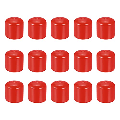 DMIOTECH 15 pacote de 30 mm ID Protetores de rosca vermelha protetores de borracha tampas de parafuso para parafuso para parafuso para parafuso tubo de mobiliário