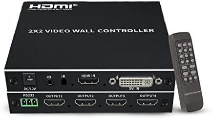 Controlador de parede de vídeo 2x2, resolução de 1080p@60Hz, 8 modos de emenda 2x2/1x1/1x2/1x3/1x4/2x1/3x1/4x1,