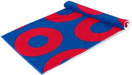 Guerotkr 2 PCs, toalha de ioga, toalhas de ginástica, toalhas de exercícios para academia, toalha de suor, padrão de xadrez de donuts vermelho azul