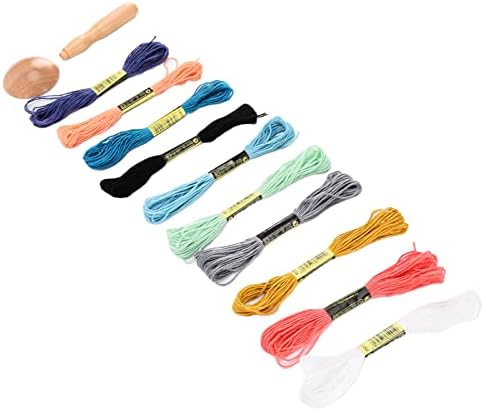 Ferramenta de conjunto de roscas de bordados, kits de bordado de agulha de punção amplamente usados ​​para roupas para cortinas para fronhas