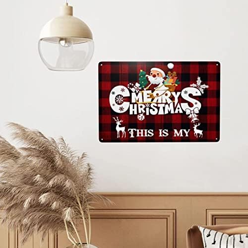 Decoração de parede de Natal Feliz placar de Natal, sinal de porta de natal, sinal de metal pendurado na decoração