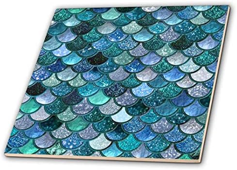 3drose multicolor tendência feminina azul luxo elegante escala de sereia escalas glitter telhas decorativas, cerâmica, clara