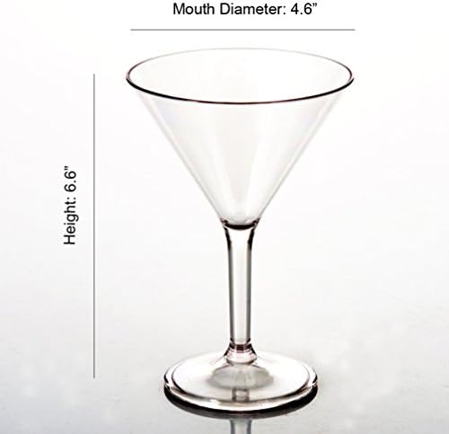 City Point 4 PCs 10 oz Cristal Clear Martini Glass, copo de coquetel de festa de plástico comercial resistente