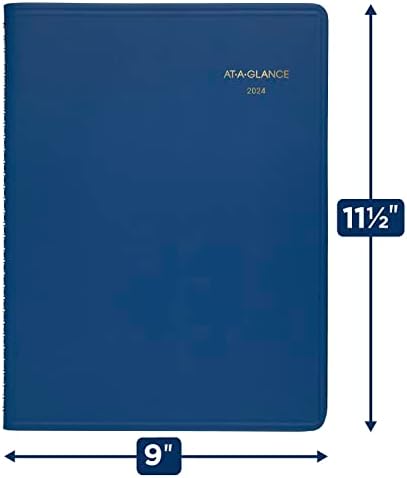 Atualmente, o Planejador de Livros de Nomeação Semanal de 2024, 8-1/4 x 11, grande, moda, azul