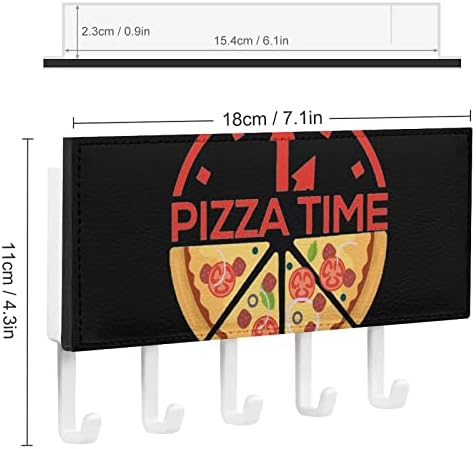 Organizador de correio do suporte para couro de pizza Time de pizza montado com 5 ganchos para decoração de entrada em casa