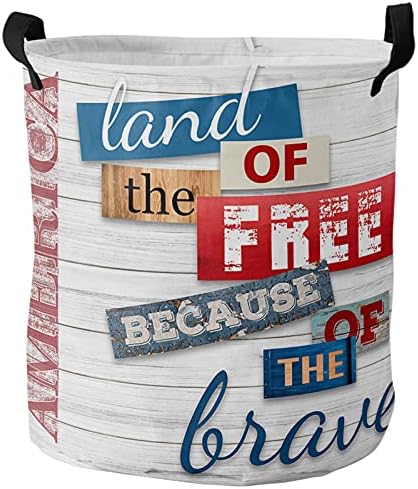4 de julho cesta de lavanderia 13,8 x17 cesto de roupa à prova d'água, dia da independência palavras