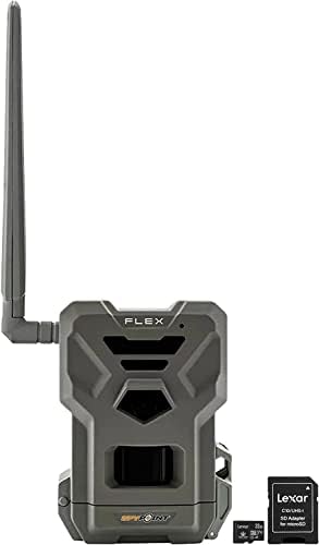 SPYPONT FLEX Dual-SIM Celular Câmera de trilha celular 33MP Fotos 1080p Vídeos com som e solicitações de vídeo/vídeo sob demanda-GPS ativado com Lexar 32 GB Micro SD Card