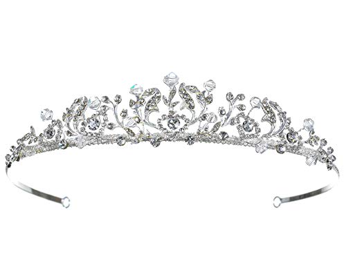 Samky Handmade Bridal Rhinestone Crystal Prom Wedding Floral Crown Tiara T879