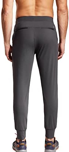 Mier Men's Jogger Sortpants com bolsos com zíper Slim Fit Fit Nylon Stretch Athletic Pants para fazer