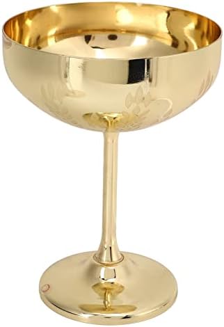 Copa de champanhe de metal, cálice de vinho tinto de padrões decorativos para casa