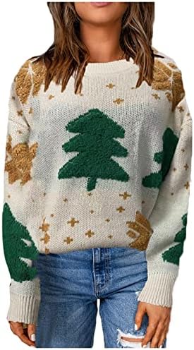 Suéter de suéter feminino suéter suéter de pulôver de Natal Round Round Round Knit Supula