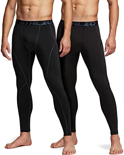 Calças de compressão térmica de Athlio Men, calças justas atléticas e perneiras esportivas, fundo de camada de