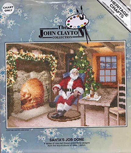 Heritage John Clayton contou o Cross Stitch Chart ~ o trabalho do Papai Noel feito