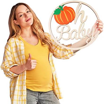 Little Pumpkin Baby Shower Decorações, OH Baby Pumpkin Wooden Sign para Fall Theme Baby Shower Party Supplies