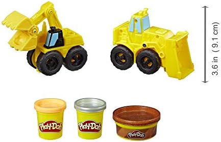 Play-Doh Wheels Escavagador e Caminhões de construção de brinquedos de carregadores com composto