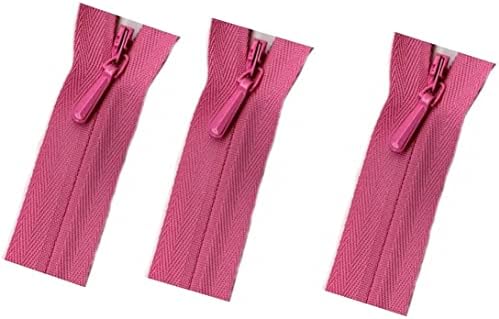 Zippers YKK Invisíveis - Perfeito para Roupas, Artesanato e Projetos de Costura - Cor: Light Fuschia 312 Escolha