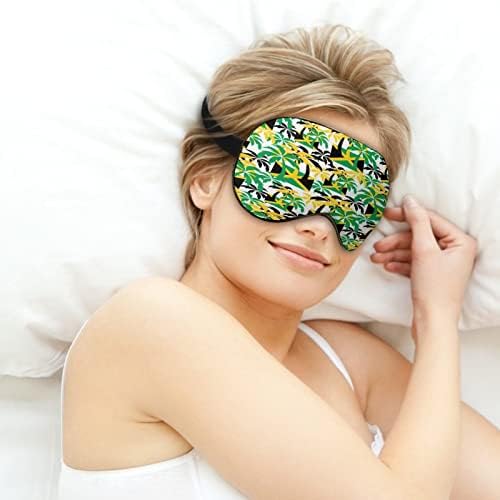 Palmeiras na Jamaica Cores Sleep Eye Mask Capas de olhos macios Bloqueando luzes vendidas com cinta ajustável para tirar uma soneca