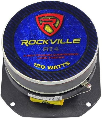 Rockville Par Rt4 2 Pro Audio Tweeters Horns de compressão de titânio com 240 watts