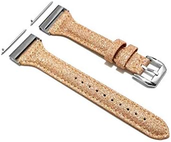 Nickston Gold Glitter Glitter Slim Leather Watch Bands 24mm 25mm Largura para correias tradicionais