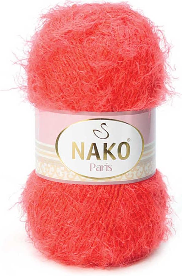 Nako Paris, fios de tricô, fios de crochê, xale de acrílico Fio de cachecol de chapéu de inverno - 5 skein 40%