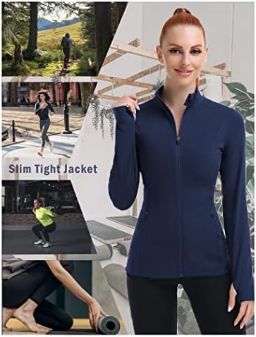 Pinspark feminino feminino Full Full Running Athletic Jacket com orifícios de polegar
