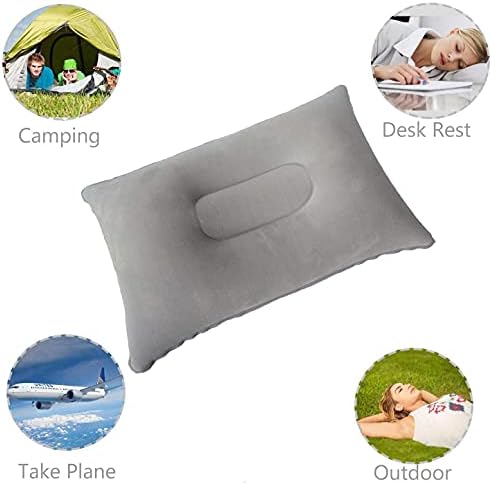 Dogxiong 2 Pacote Ultralight Pillow Inflável Pillow pequeno travesseiro de praia de ar de tecido quadrado quadrado