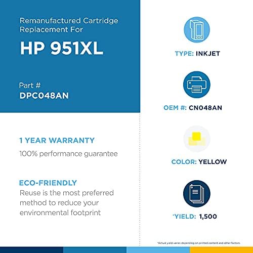 DataProducts Brand Remanufacured Ink Cartidge compatível com/substituição para HP 951XL CN048AN | Amarelo