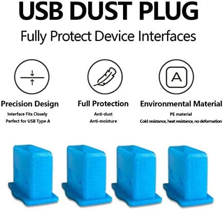20pcs USB Anti-Dust Tampo plugues, rolha de poeira USB tipo A, material resistente ao calor de PE, protetor