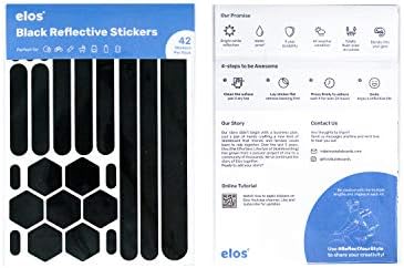 ELOS Black Reffortive Stickers. Kit de decalques de vinil retro reflexivo à prova de intempéries para capacete,