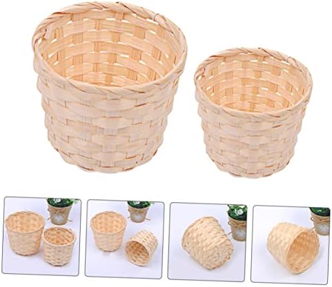 Toyandona 12pcs tecido cesto cesto cesto cestas de brinquedo cestas mini cestas de armazenamento cestas de armazenamento de armazenamento para brinquedos mini lixo lixo lixo lata lata de espaço cestas de bambu que economiza espaço