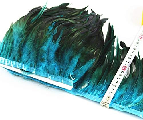 ZAMIHALAA - LAGO AZUL Cocktail Feathers Gosta Fringe Fringe Ribbon Natural Feather para artesanato com fita