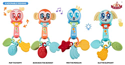 RATURA DE BEBÊ KIDIAN - Shake and Jam Rattle - Baby Rattle and Teether Toy, Battle Battle por 6 meses ou