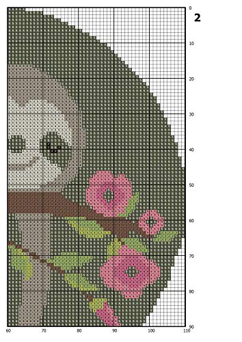 Cross Stitch Patterns PDF, design fofo de padrão de ponto cruz de preguiça para iniciantes, maço de animais cruzados