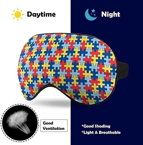 Puzzle Autism Consciência Funny Sleep Máscara Olhos Máscara de olhos macios Chegados com a Strap Night Eyeshade para homens Mulheres