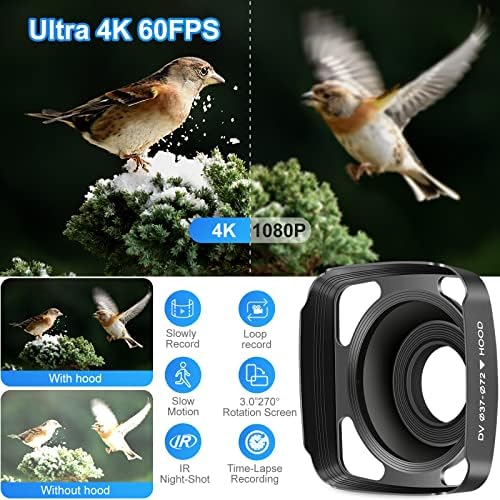 Câmera de vídeo de vídeo LKX 4K Ultra HD 48MP 60FPS Câmera de Vlogging WiFi para YouTube 16x Digital